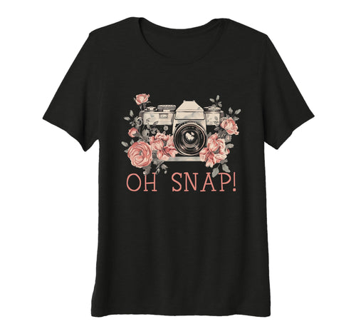 Womens Photographer Oh Snap Funny T-Shirt - Custom Art Print Men Women - T-Shirt, Sweatshirt, Hoodie