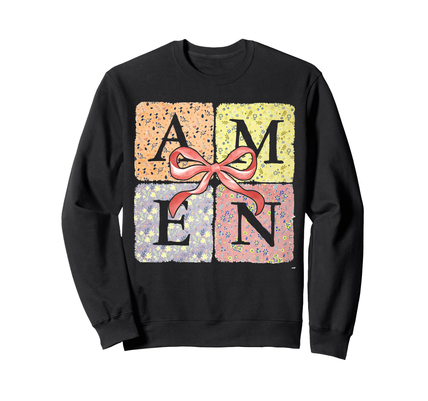 Boho Amen Coquette Bow Amen Varsity Sweatshirt - Aesthetic Graphic Unisex - T-Shirt, Sweatshirt, Hoodie