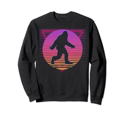 Bigfoot Sasquatch Vaporwave 80S 90S Sweatshirt - Trendy Graphic for Adults - T-Shirt, Sweatshirt, Hoodie