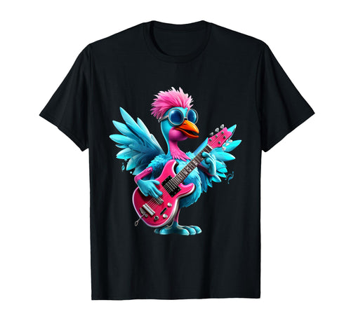 Rock And Roll Bird Electric Guitar T-Shirt - Fun Novelty Design for Adults - T-Shirt, Sweatshirt, Hoodie