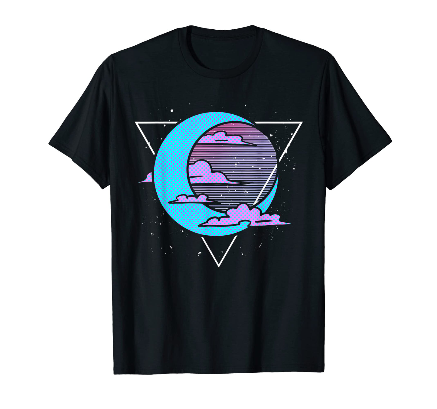 80S Art Crescent Moon Vaporwave T-Shirt - Custom Art Print Unisex - T-Shirt, Sweatshirt, Hoodie
