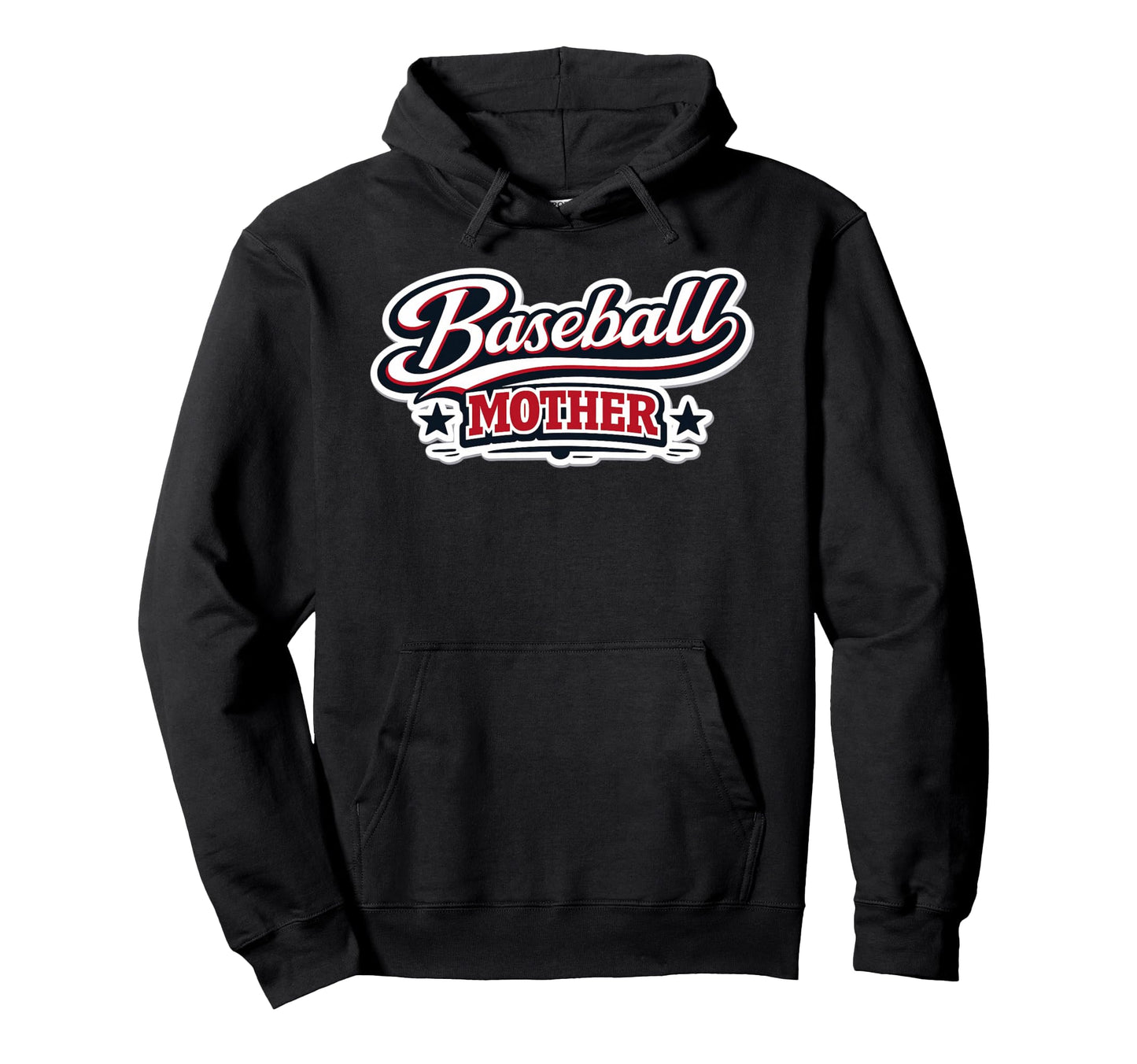 Baseball Mother Script Red White Blue Hoodie - Trendy Graphic Men Women - T-Shirt, Sweatshirt, Hoodie