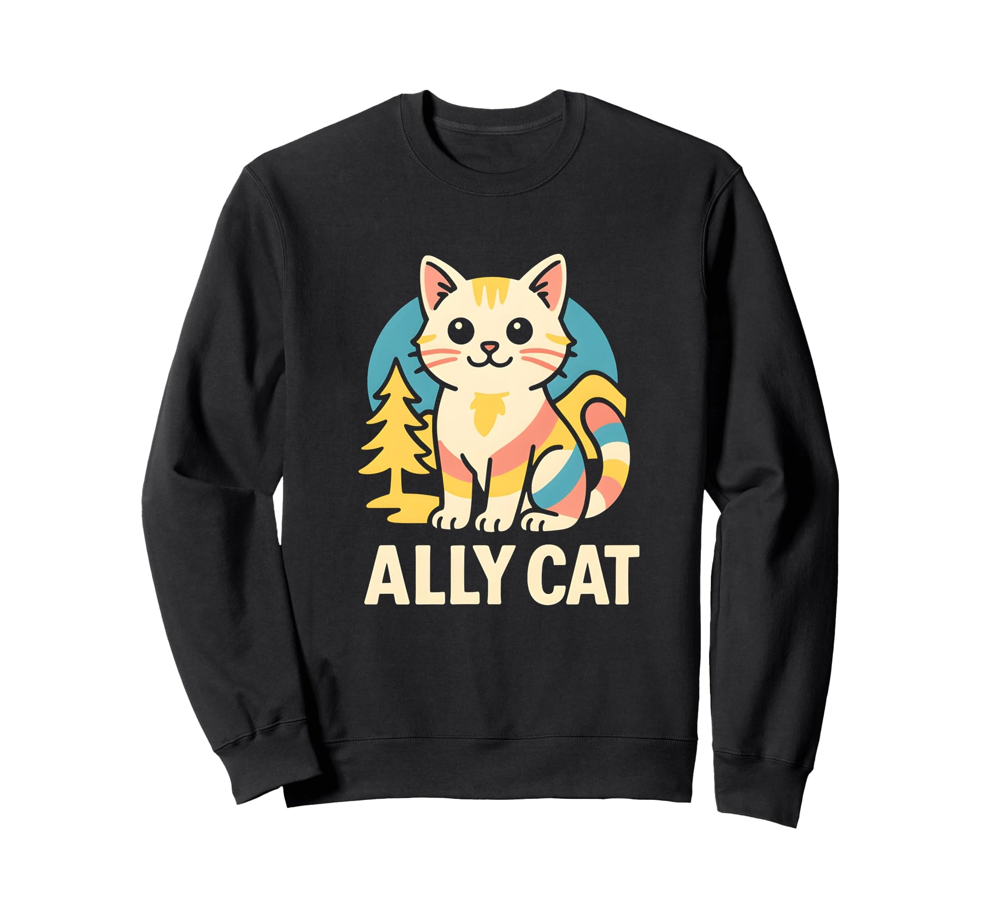 Gay Pride Cat Ally Rainbow Lgbtq Sweatshirt - Aesthetic Graphic Men Women - T-Shirt, Sweatshirt, Hoodie