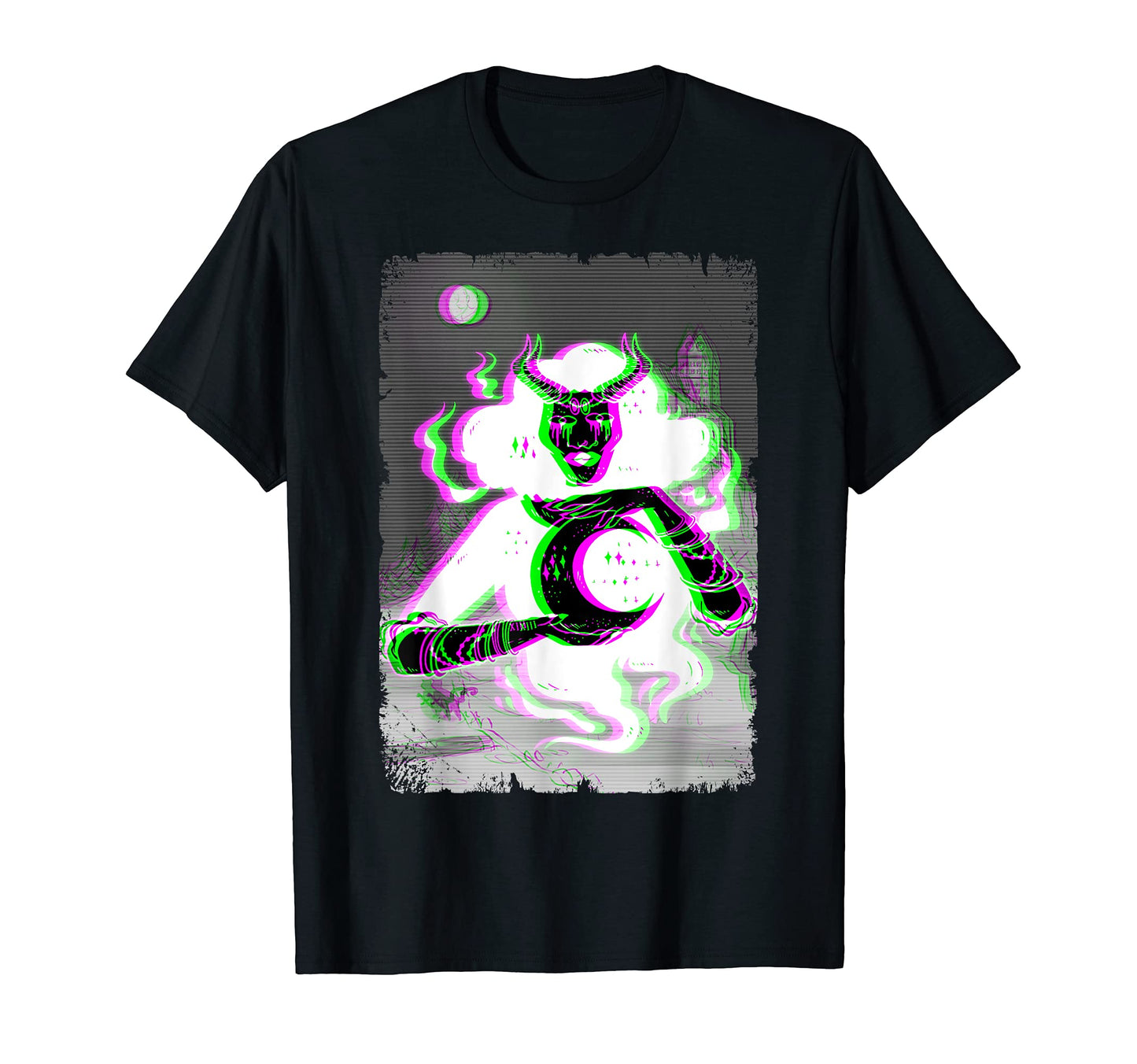 Aesthetic Witch Crescent Vaporwave T-Shirt - Streetwear Style for Adults - T-Shirt, Sweatshirt, Hoodie