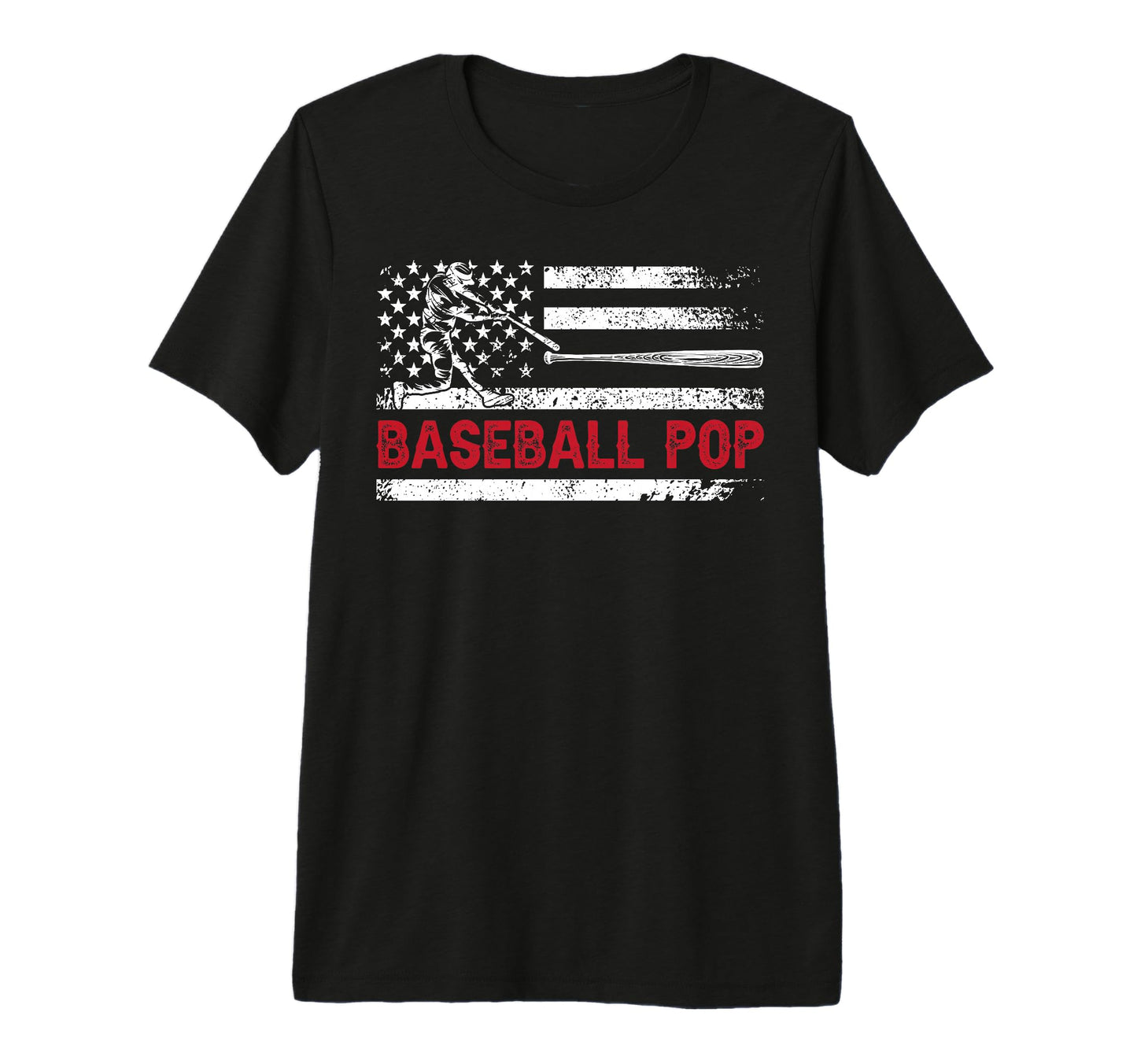 Mens Baseball Pop Grandpa Us Flag T-Shirt - Custom Art Print for Adults - T-Shirt, Sweatshirt, Hoodie