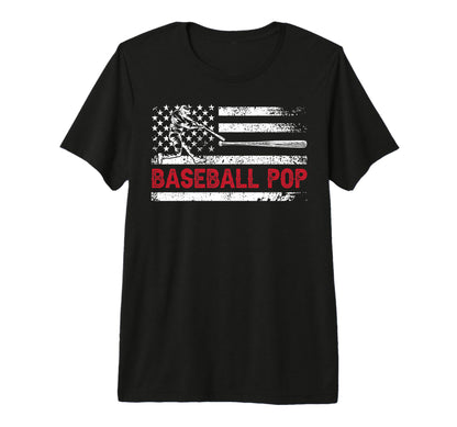 Mens Baseball Pop Grandpa Us Flag T-Shirt - Custom Art Print for Adults - T-Shirt, Sweatshirt, Hoodie