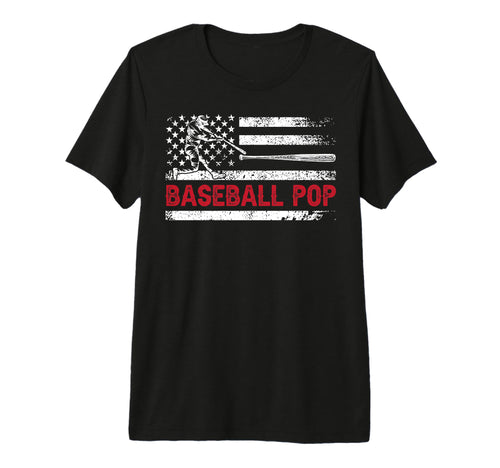 Mens Baseball Pop Grandpa Us Flag T-Shirt - Custom Art Print for Adults - T-Shirt, Sweatshirt, Hoodie