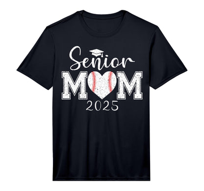 Senior Mom Baseball 2025 Class 2025 T-Shirt - Minimalist Print for Adults - T-Shirt, Sweatshirt, Hoodie