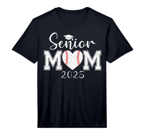 Senior Mom Baseball 2025 Class 2025 T-Shirt - Minimalist Print for Adults - T-Shirt, Sweatshirt, Hoodie
