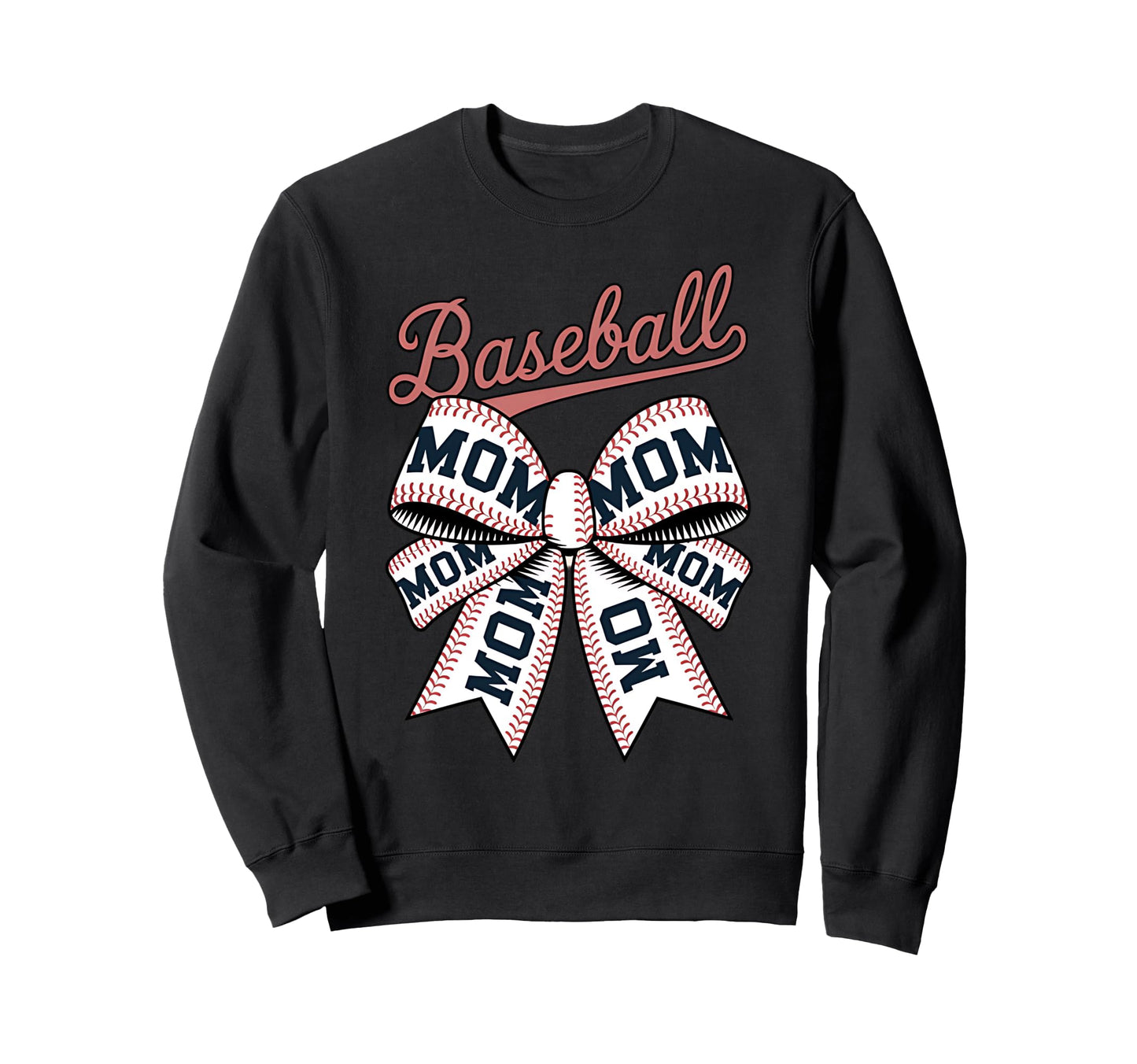 Baseball Mom Coquette Bow Sweatshirt - Minimalist Print Men Women - T-Shirt, Sweatshirt, Hoodie