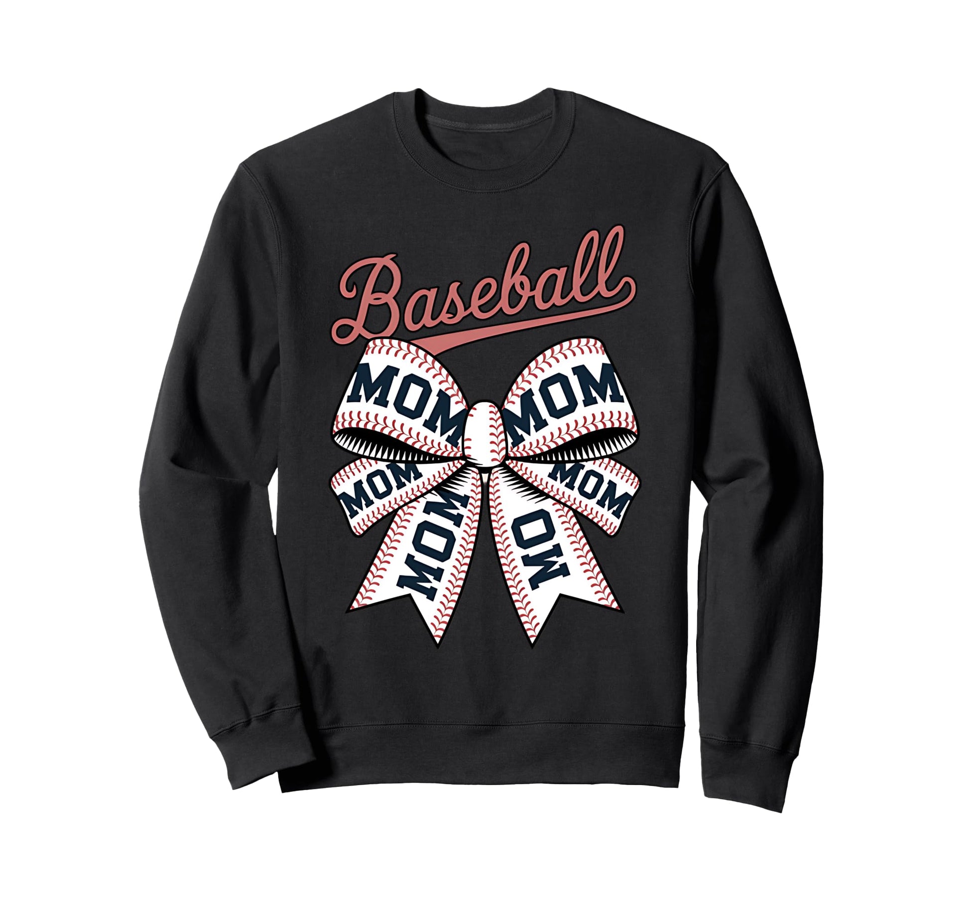 Baseball Mom Coquette Bow Sweatshirt - Minimalist Print Men Women - T-Shirt, Sweatshirt, Hoodie