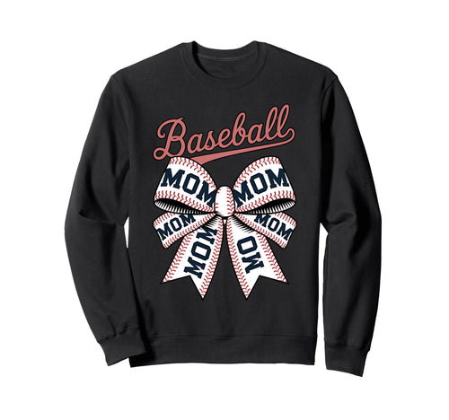 Baseball Mom Coquette Bow Sweatshirt - Minimalist Print Men Women - T-Shirt, Sweatshirt, Hoodie