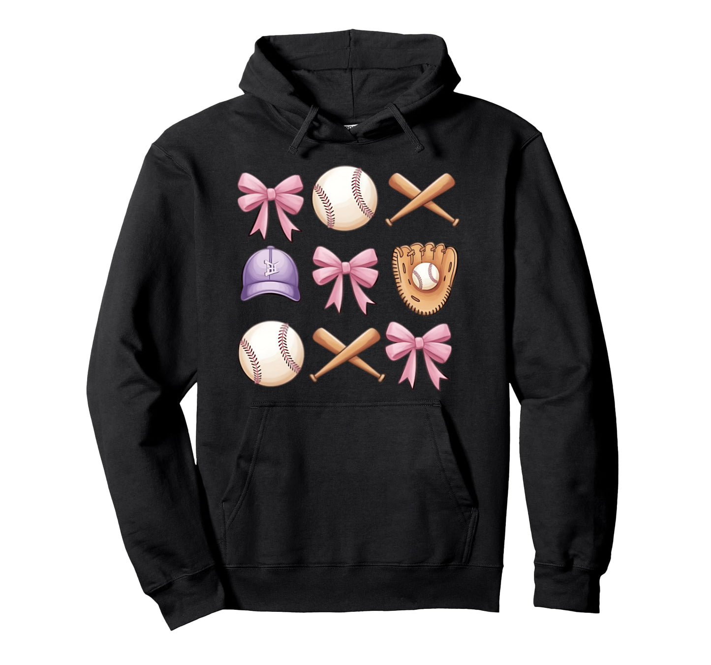 Baseball Coquette Bow Mom Sister Hoodie - Novelty Apparel Men Women - T-Shirt, Sweatshirt, Hoodie