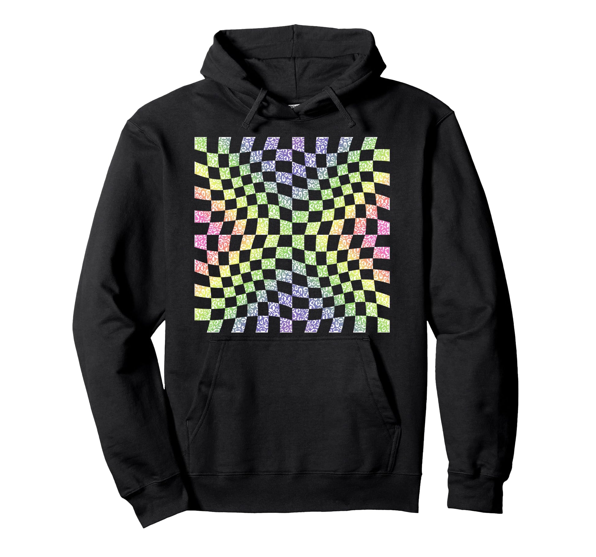 Groovy Checkered Checker Checkerboard Hoodie - Streetwear Style Unisex - T-Shirt, Sweatshirt, Hoodie