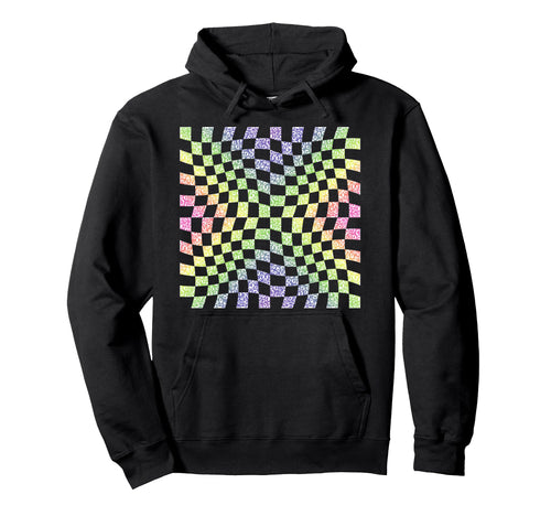 Groovy Checkered Checker Checkerboard Hoodie - Streetwear Style Unisex - T-Shirt, Sweatshirt, Hoodie