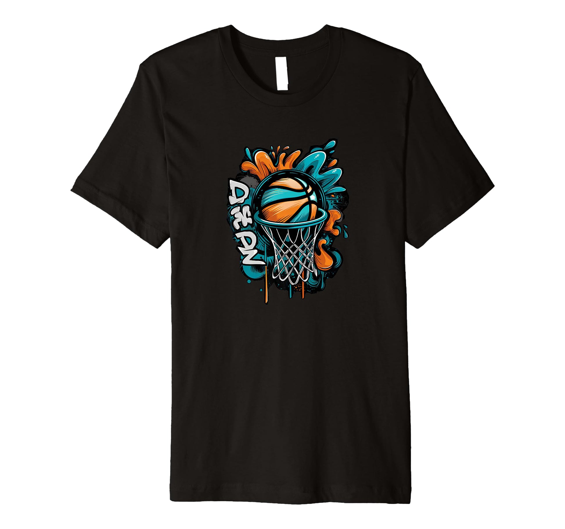 Basketball Hoop Graffiti Colorful T-Shirt - Minimalist Print Men Women - T-Shirt, Sweatshirt, Hoodie