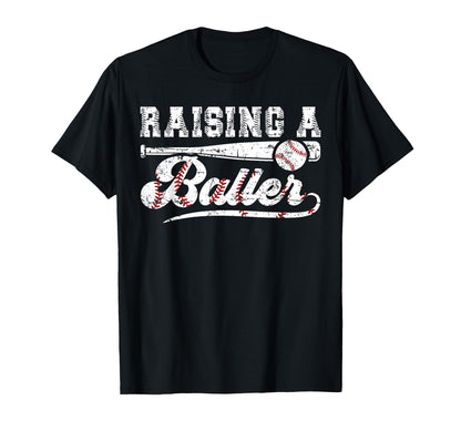 Raising Baller Baseball Dad Baseball T-Shirt - Trendy Graphic Men Women - T-Shirt, Sweatshirt, Hoodie