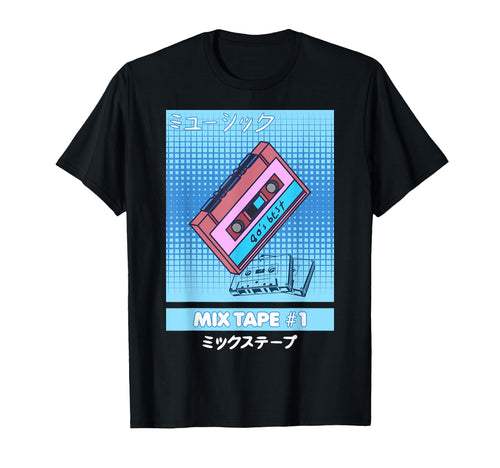Mix Tape 80S Japanese Kanji Aesthetic T-Shirt - Trendy Graphic Unisex - T-Shirt, Sweatshirt, Hoodie