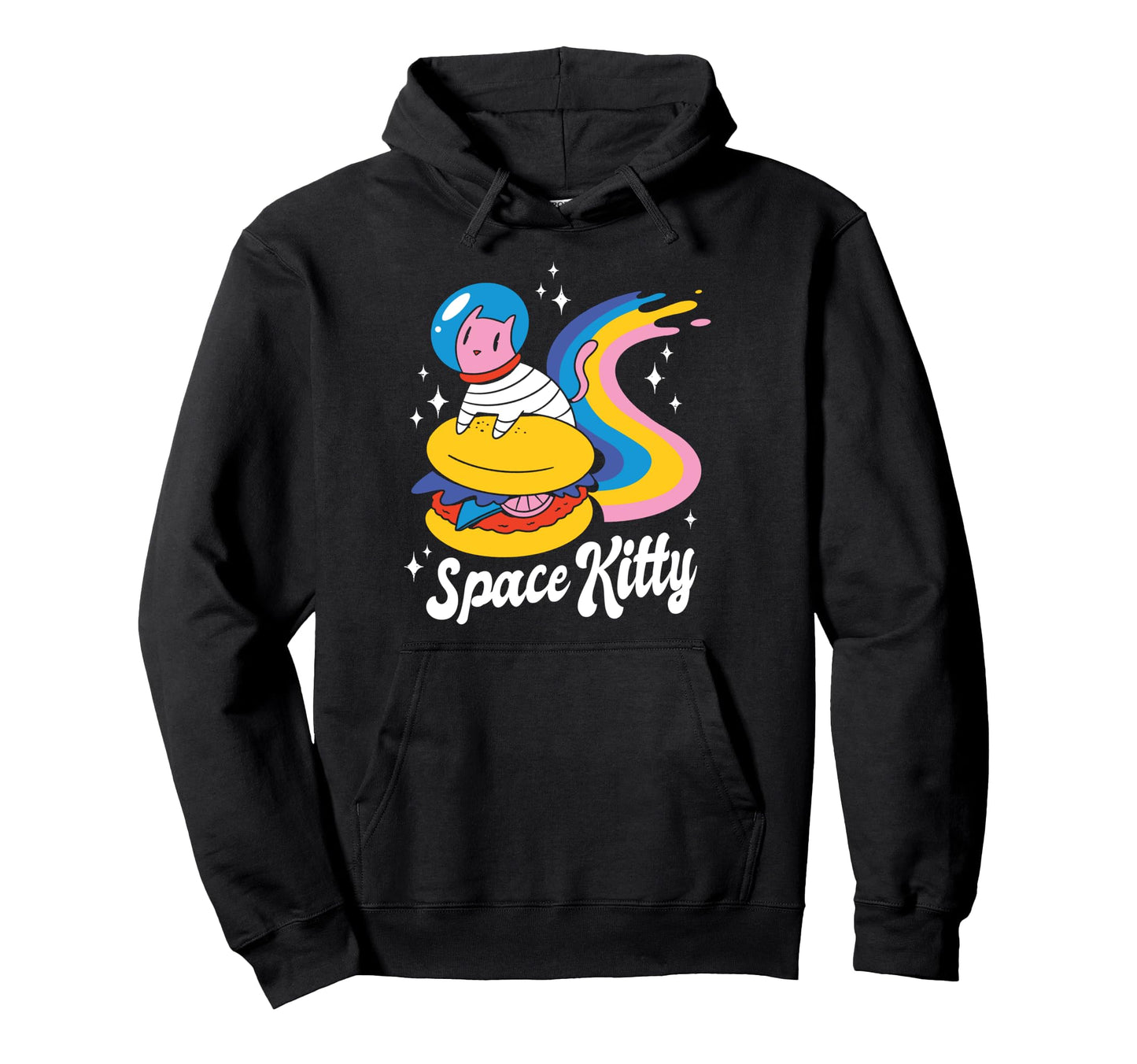 Space Kitty Astronaut Cheeseburger Hoodie - Custom Art Print Men Women - T-Shirt, Sweatshirt, Hoodie
