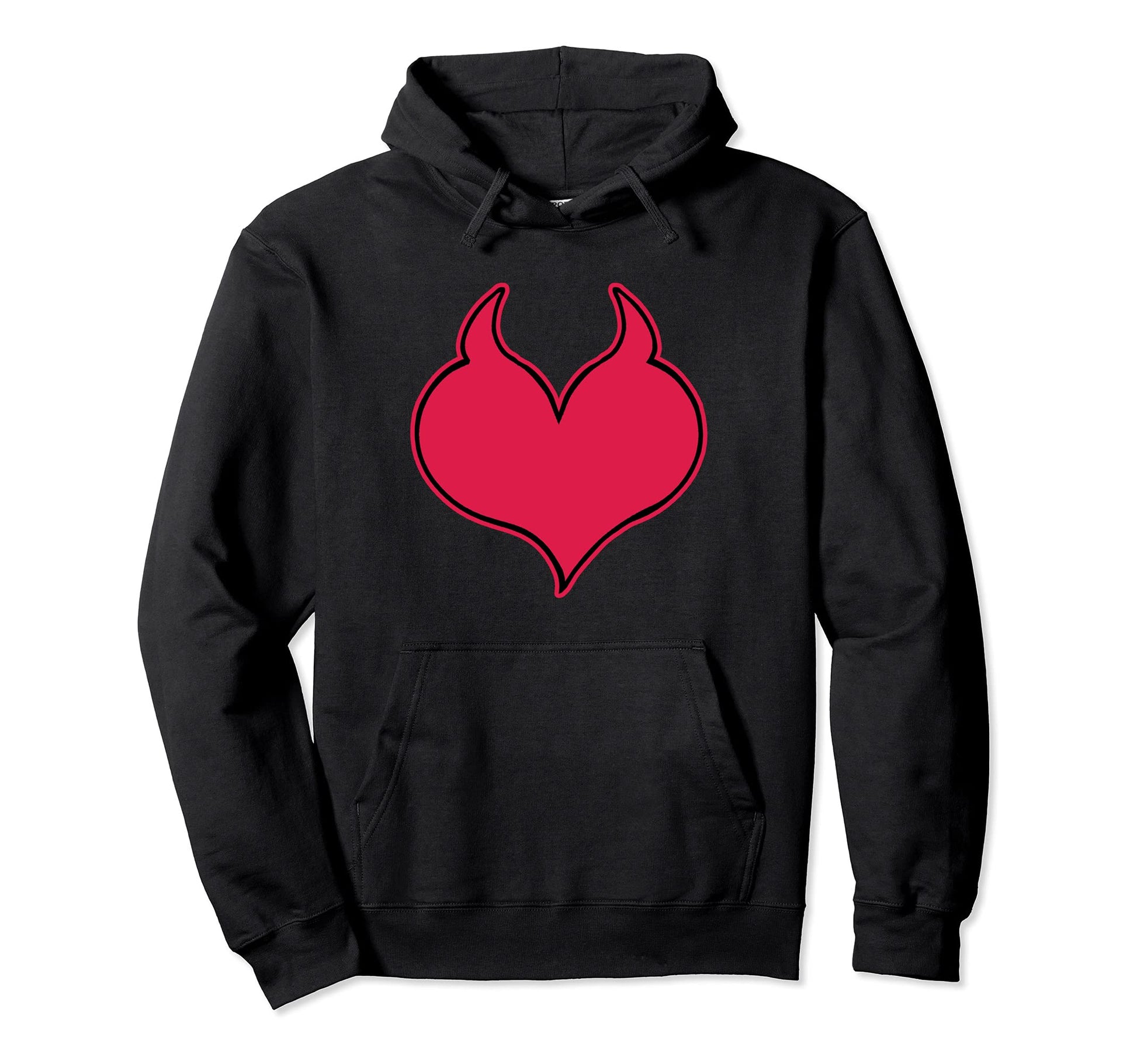 Devil Red Heart Horns Soft Grunge Goth Hoodie - Minimalist Print Men Women - T-Shirt, Sweatshirt, Hoodie