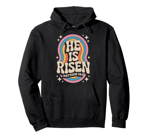 He Is Risen Matthew 28 6 Christian Hoodie - Aesthetic Graphic for Adults - T-Shirt, Sweatshirt, Hoodie