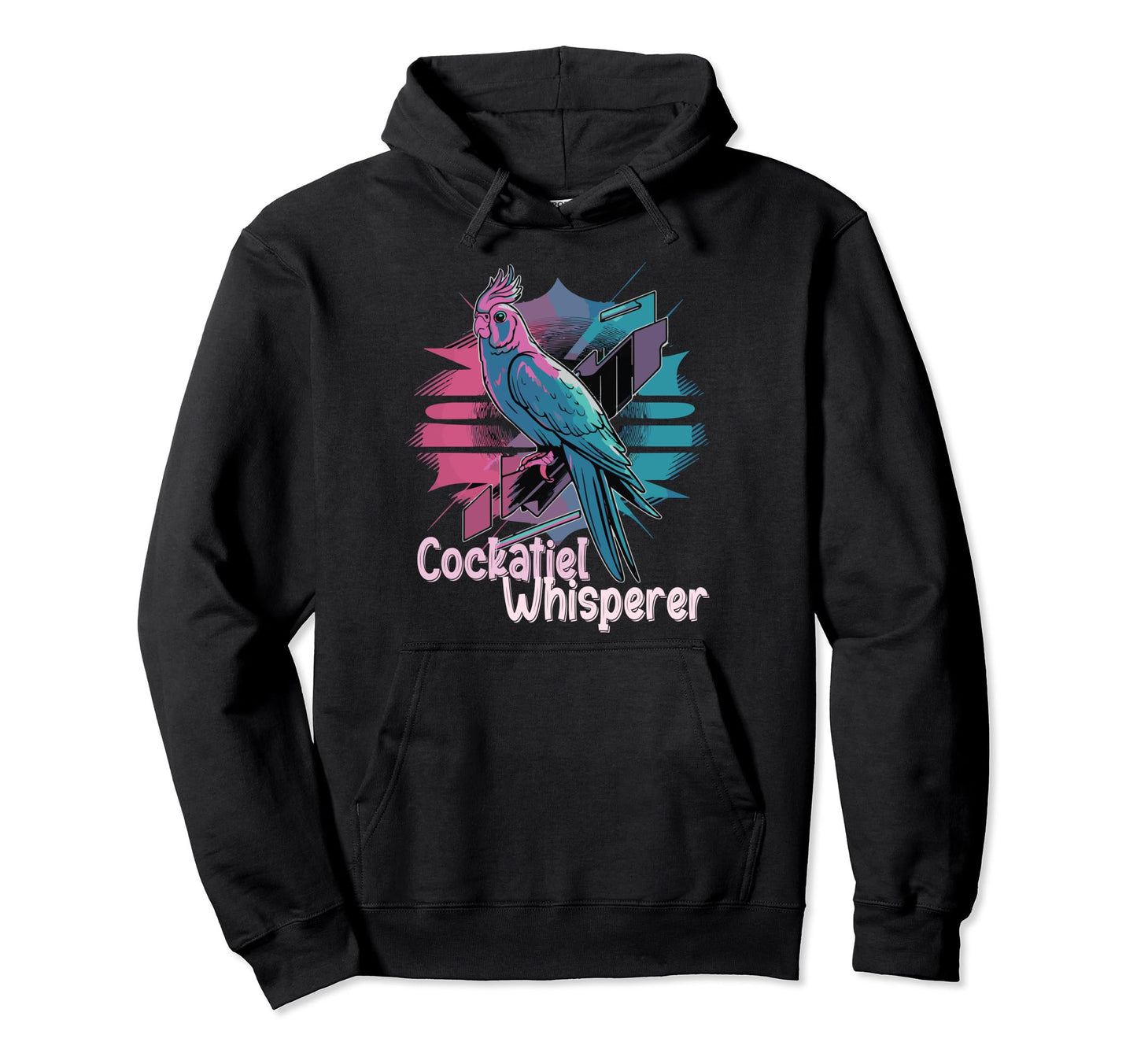 Vaporwave Cockatiel Whisperer Funny Hoodie - Aesthetic Graphic for Adults - T-Shirt, Sweatshirt, Hoodie