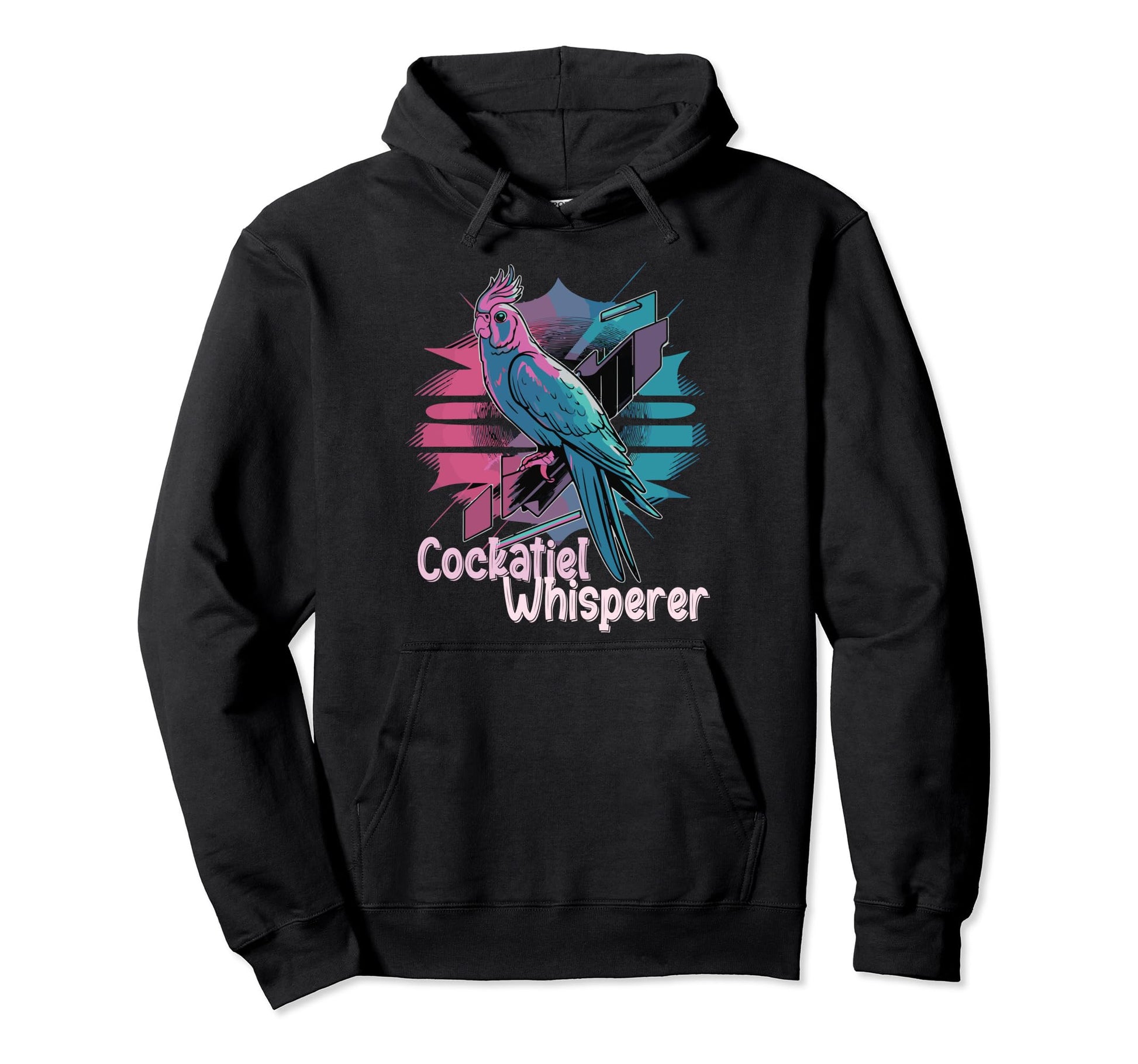 Vaporwave Cockatiel Whisperer Funny Hoodie - Aesthetic Graphic for Adults - T-Shirt, Sweatshirt, Hoodie