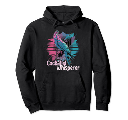 Vaporwave Cockatiel Whisperer Funny Hoodie - Aesthetic Graphic for Adults - T-Shirt, Sweatshirt, Hoodie
