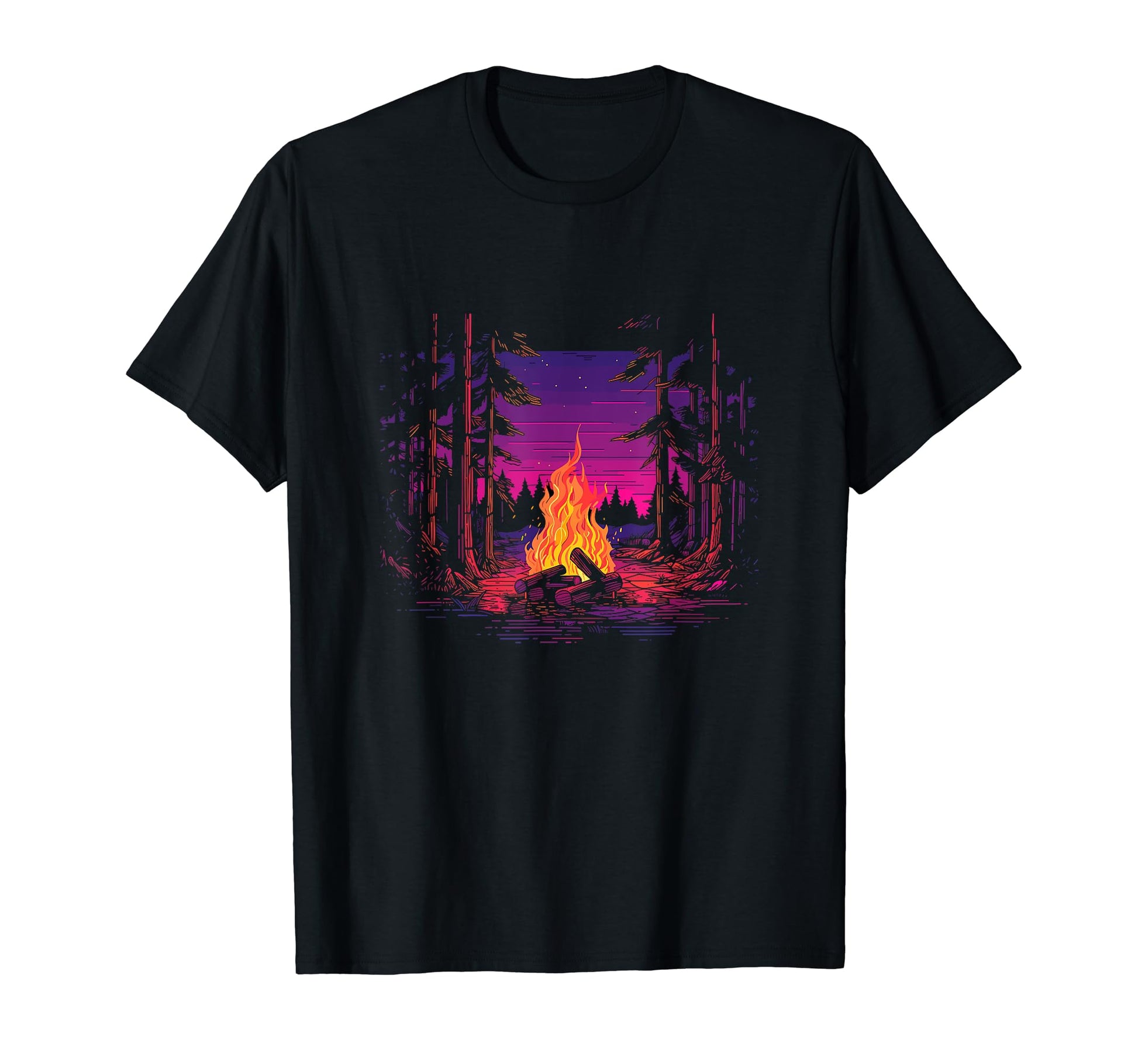 Vaporwave Campfire Indie Aesthetic T-Shirt - Custom Art Print for Adults - T-Shirt, Sweatshirt, Hoodie
