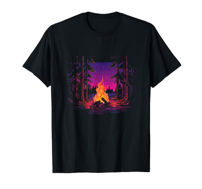 Vaporwave Campfire Indie Aesthetic T-Shirt - Custom Art Print for Adults - T-Shirt, Sweatshirt, Hoodie
