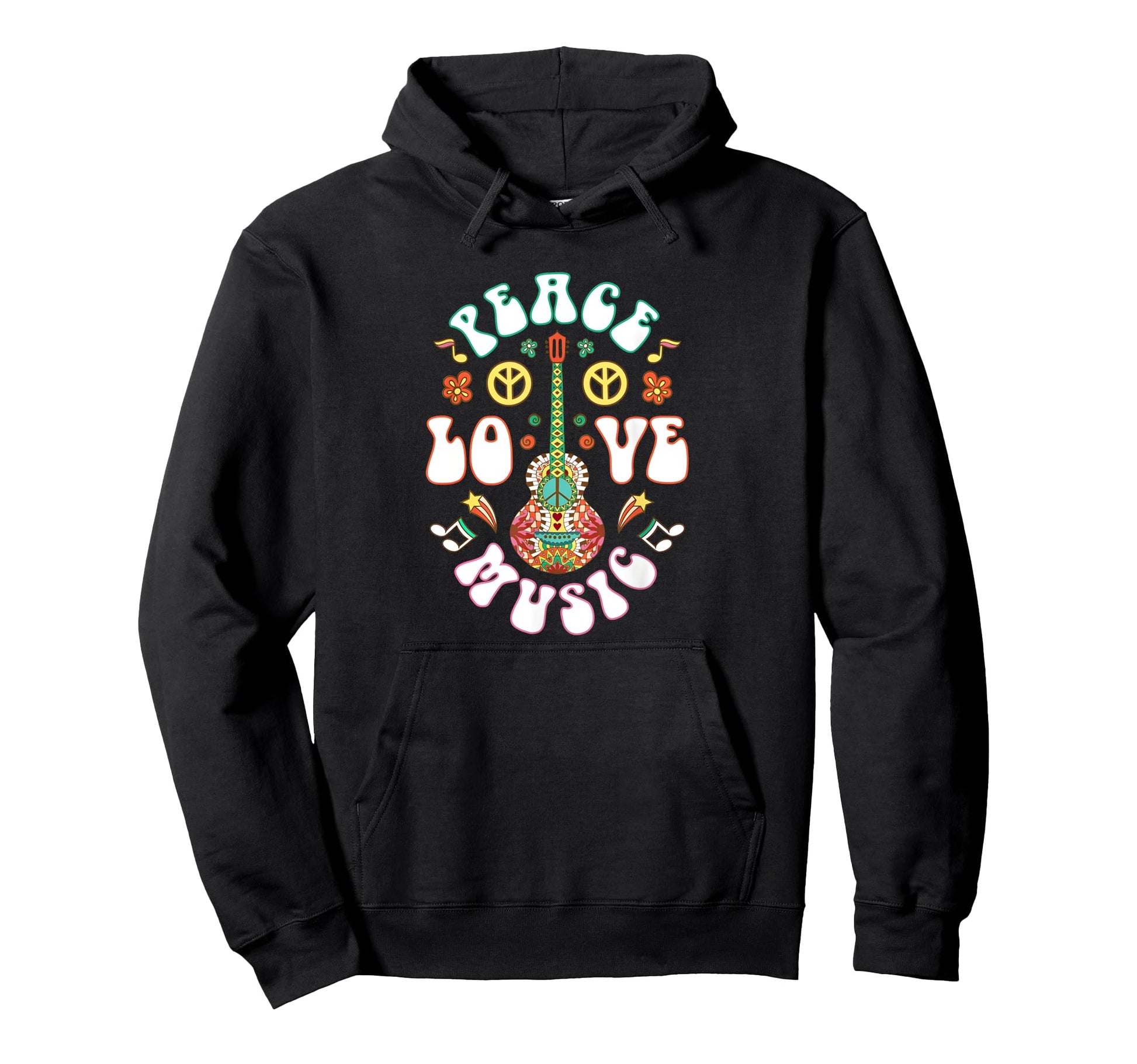 Peace Love Music Printed Mens T-Shirt - Casual Everyday Wear Men Women - T-Shirt, Sweatshirt, Hoodie