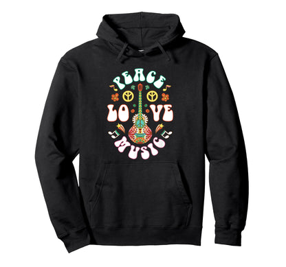 Peace Love Music Printed Mens T-Shirt - Casual Everyday Wear Men Women - T-Shirt, Sweatshirt, Hoodie