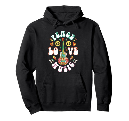 Peace Love Music Printed Mens T-Shirt - Casual Everyday Wear Men Women - T-Shirt, Sweatshirt, Hoodie