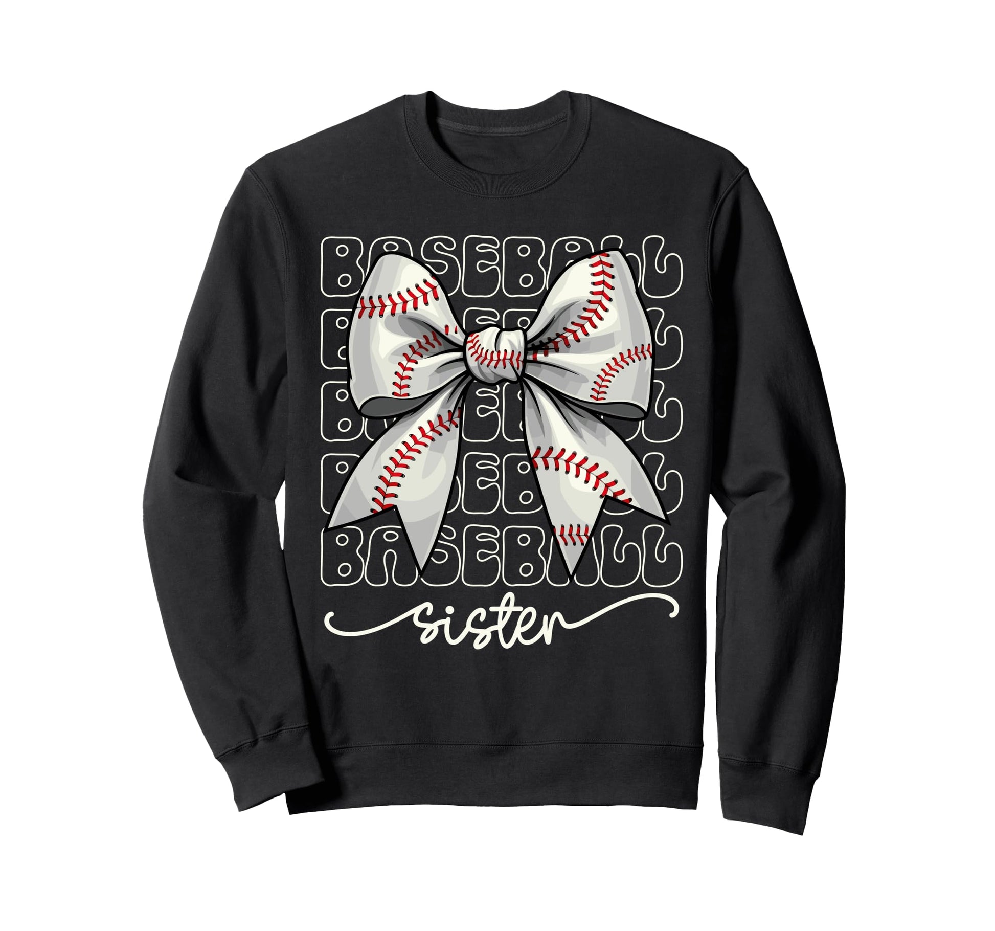 Baseball Sister Coquette Bow Baseball Sweatshirt - Streetwear Style Unisex - T-Shirt, Sweatshirt, Hoodie