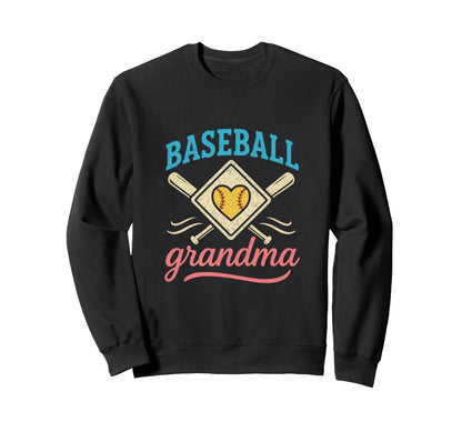 Baseball Grandma Sports Family Heart Sweatshirt - Graphic Print Unisex - T-Shirt, Sweatshirt, Hoodie