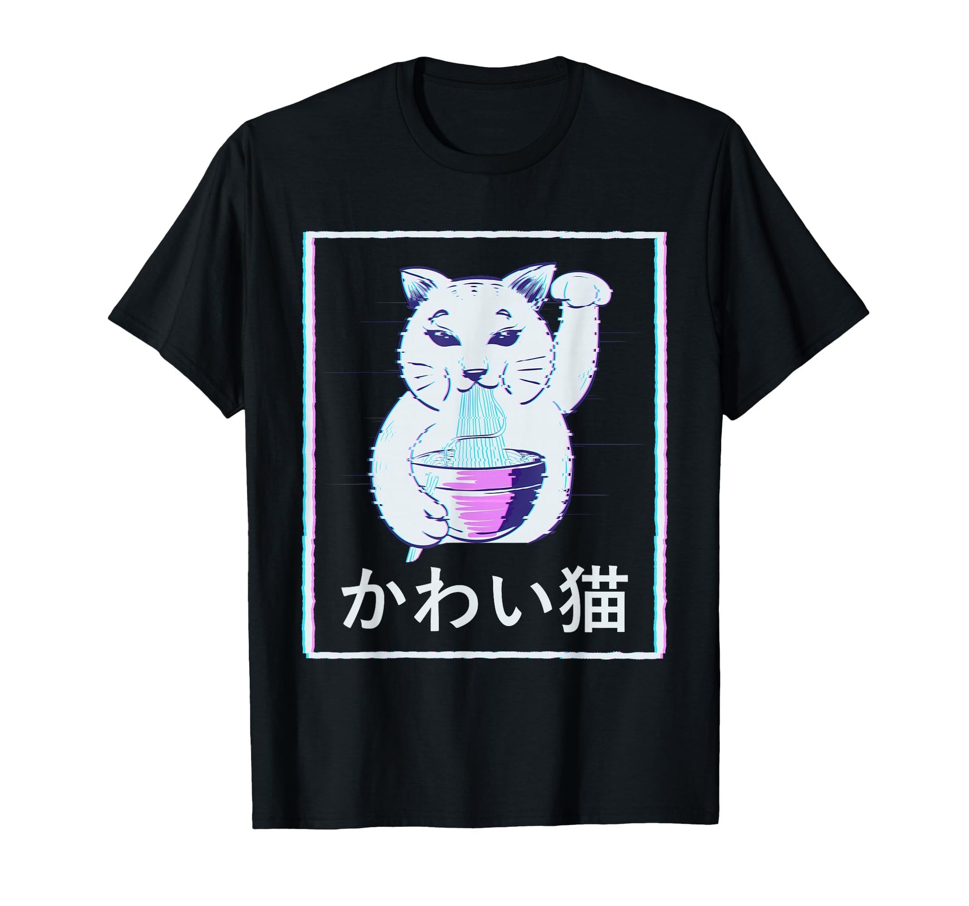 Maneki Neko Cat Ramen Noodles T-Shirt - Casual Everyday Wear Unisex - T-Shirt, Sweatshirt, Hoodie