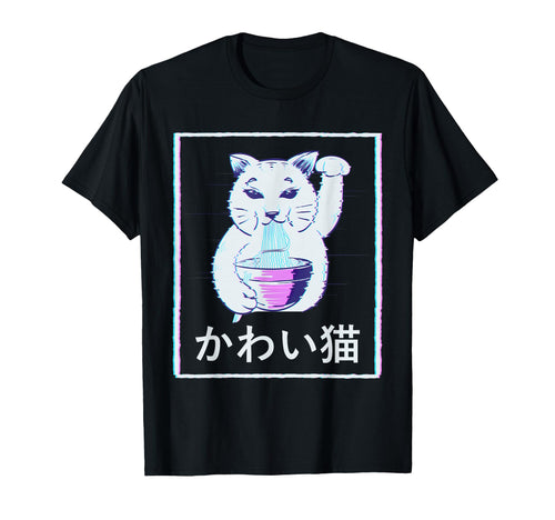 Maneki Neko Cat Ramen Noodles T-Shirt - Casual Everyday Wear Unisex - T-Shirt, Sweatshirt, Hoodie