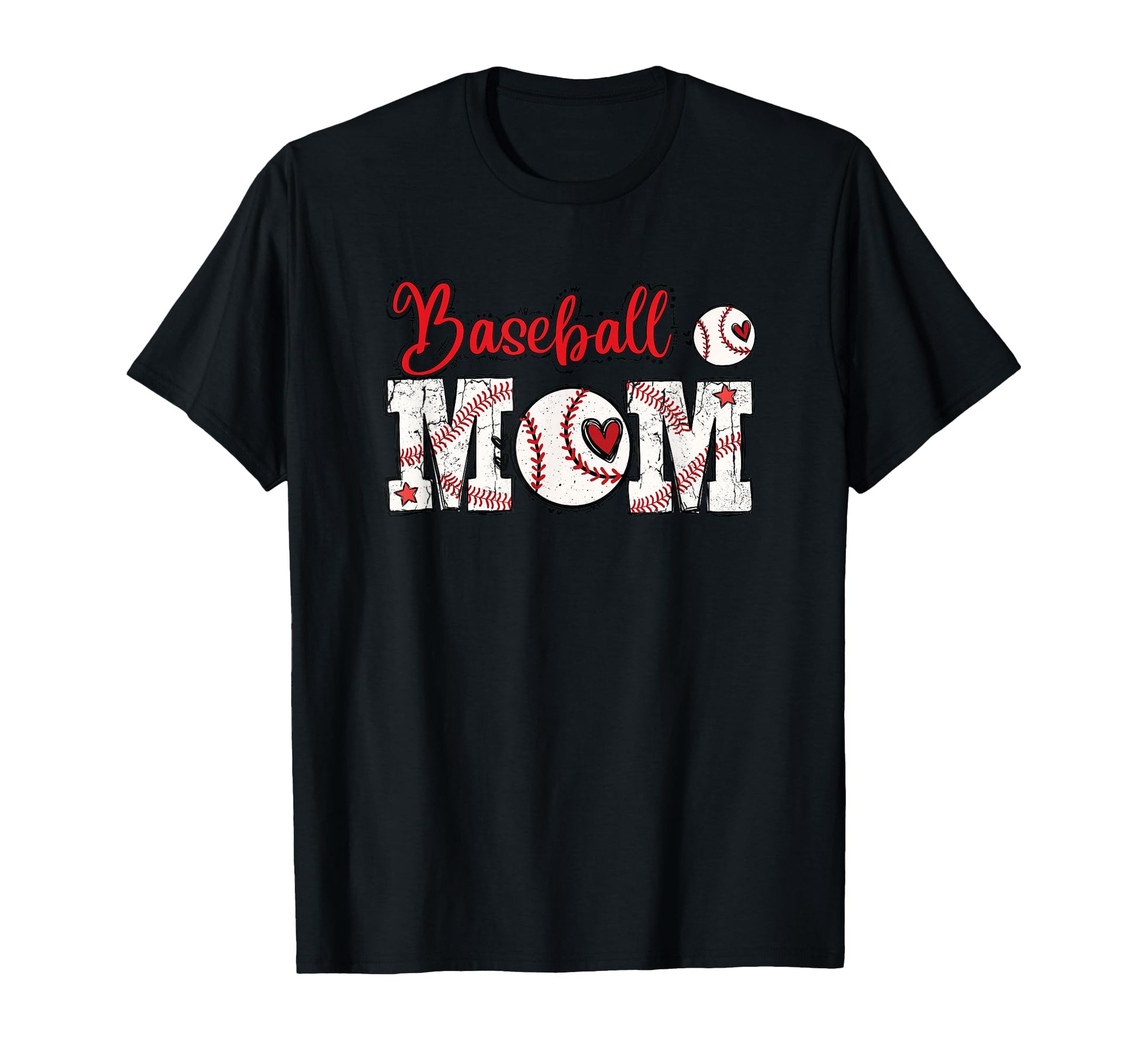Baseball Mom Heart Baseball Proud Sports T-Shirt - Graphic Print Men Women - T-Shirt, Sweatshirt, Hoodie