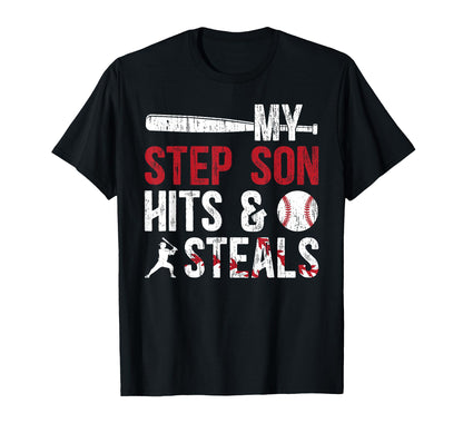 My Stepson Baseball Stepdad T-Shirt - Casual Everyday Wear Men Women - T-Shirt, Sweatshirt, Hoodie