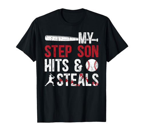 My Stepson Baseball Stepdad T-Shirt - Casual Everyday Wear Men Women - T-Shirt, Sweatshirt, Hoodie