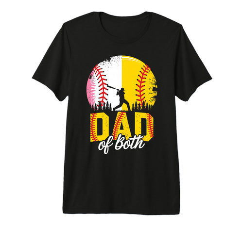 Dad Both Baseball Softball Fathers Day T-Shirt - Graphic Print for Adults - T-Shirt, Sweatshirt, Hoodie