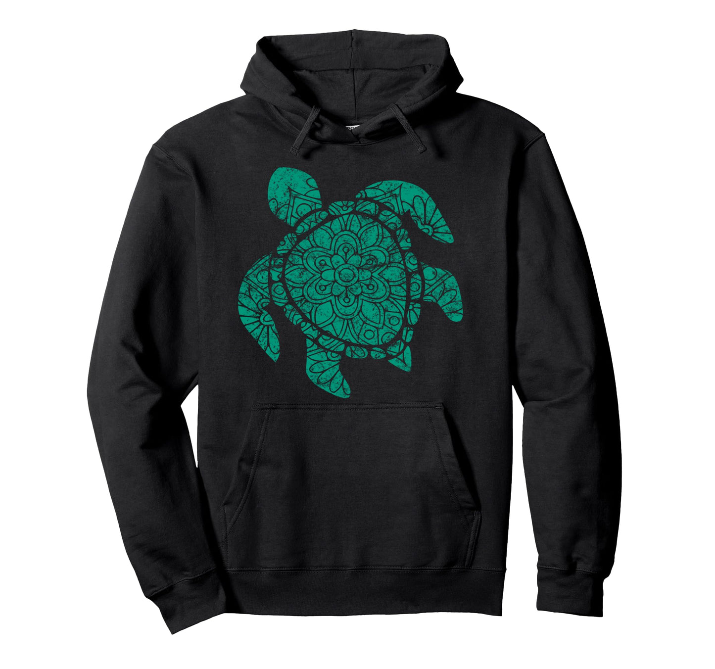 Sea Turtle Mandala Distressed Hoodie - Casual Everyday Wear for Adults - T-Shirt, Sweatshirt, Hoodie