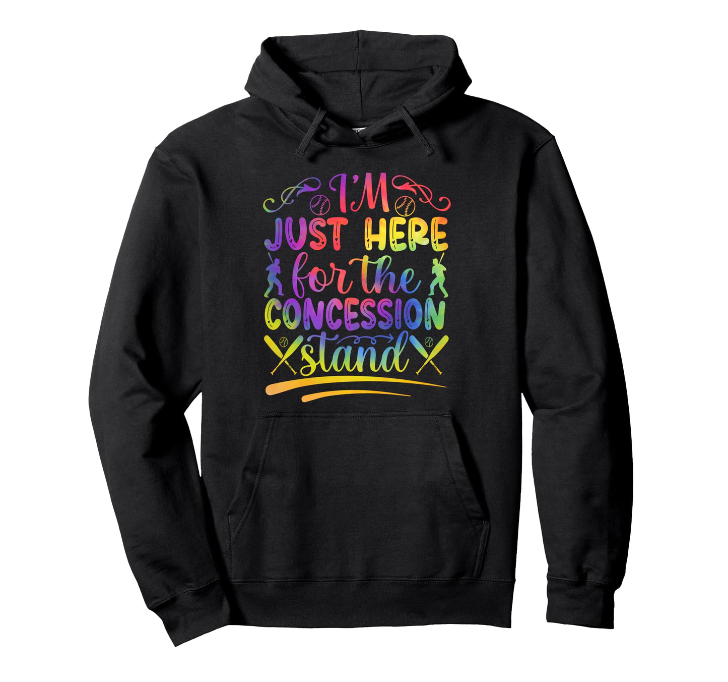 Just Here Concession Stand Baseball Hoodie - Minimalist Print Unisex - T-Shirt, Sweatshirt, Hoodie
