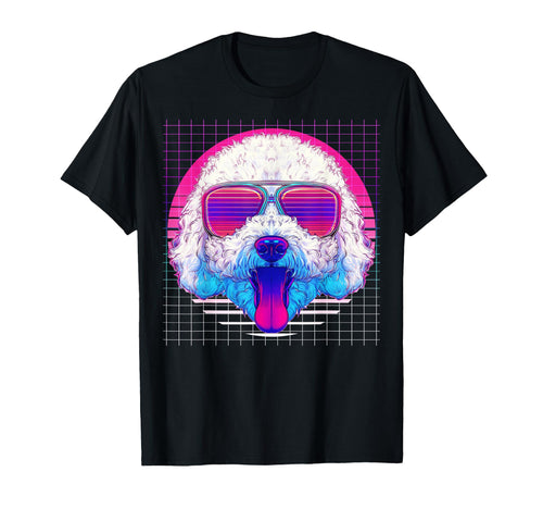 Bichon Frise Sunglasses Dog Vaporwave T-Shirt - Minimalist Print Men Women - T-Shirt, Sweatshirt, Hoodie
