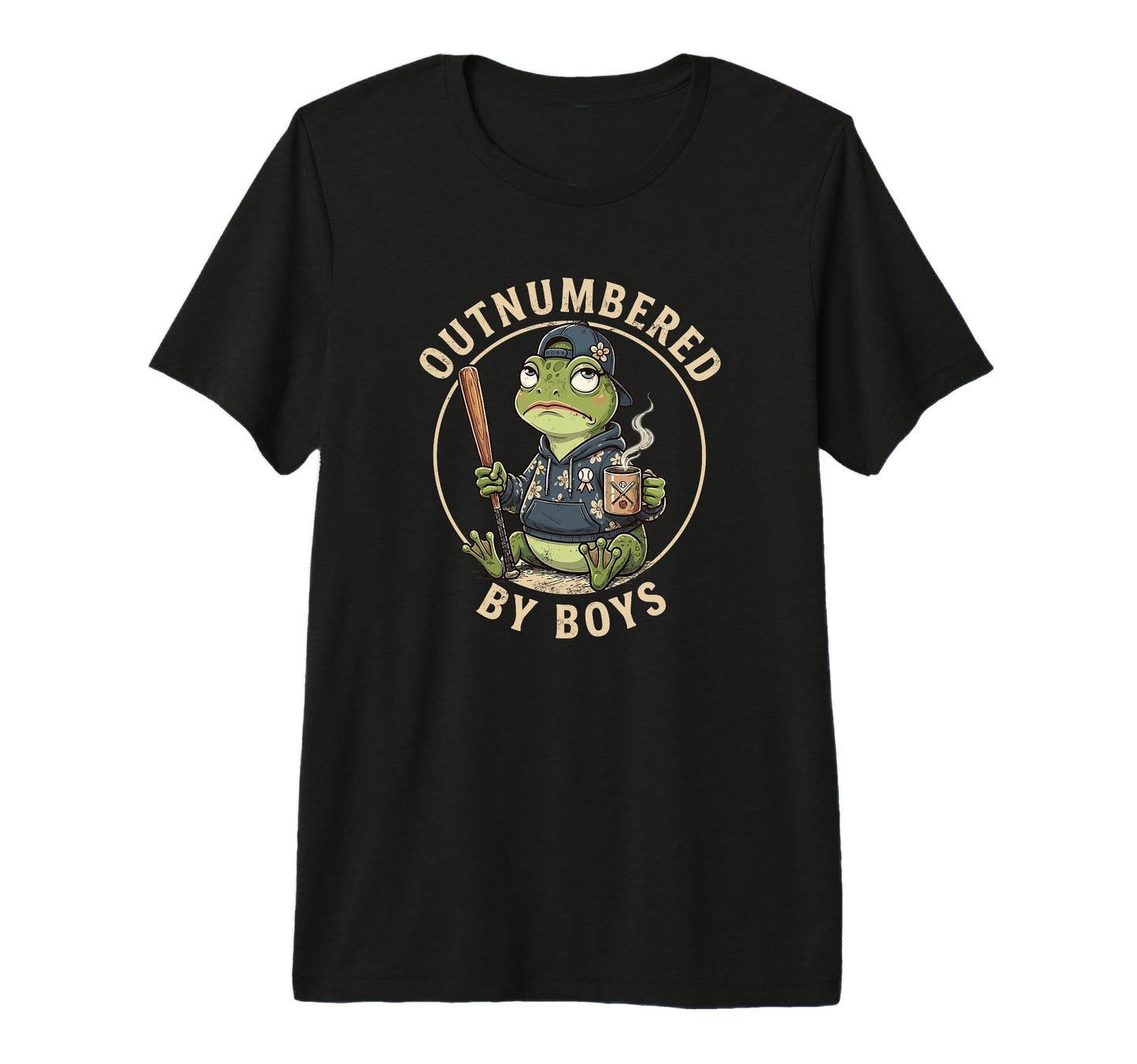 Outnumbered Mom Funny Mom Frog T-Shirt - Minimalist Print for Adults - T-Shirt, Sweatshirt, Hoodie