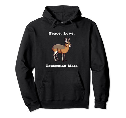 Patagonian Mara Peace Love Hoodie - Trendy Graphic for Adults - T-Shirt, Sweatshirt, Hoodie