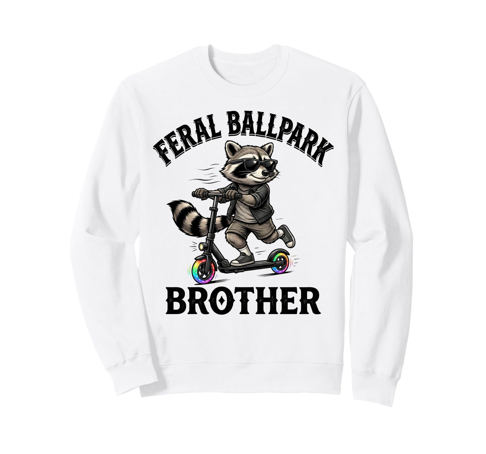 Raccoon And Scooter Feral Sweatshirt - Casual Everyday Wear Men Women - T-Shirt, Sweatshirt, Hoodie