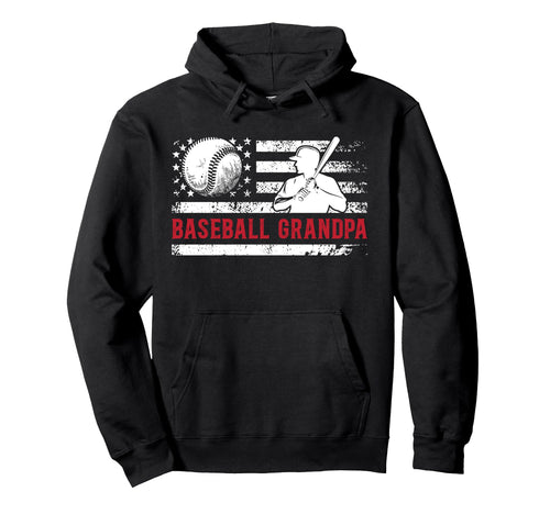 Baseball Grandpa Us Flag Baseball Hoodie - Unique Graphic for Adults - T-Shirt, Sweatshirt, Hoodie