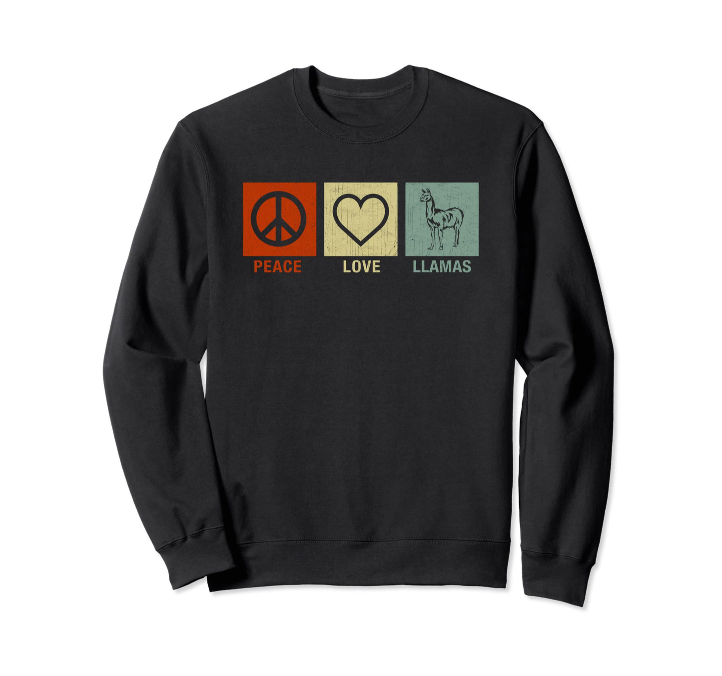 Peace Love Llamas Funny Llamas Lover Sweatshirt - Unique Graphic Men Women - T-Shirt, Sweatshirt, Hoodie