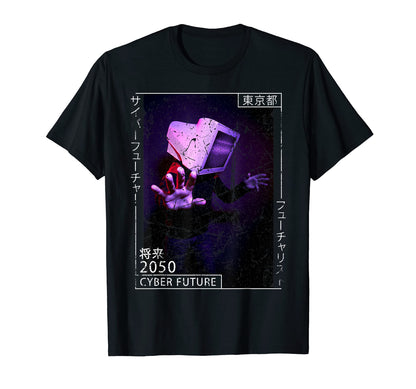 Japanese Aesthetic Cyberpunk Cyborg T-Shirt - Custom Art Print Men Women - T-Shirt, Sweatshirt, Hoodie